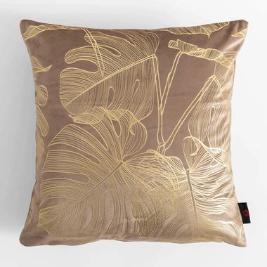 Obliečka na vankúš s motívom monstery béžovej farby AMBRO 45x45 cm