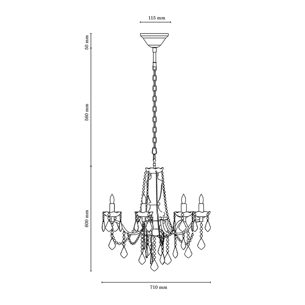 Závesný luster TURIA glamour