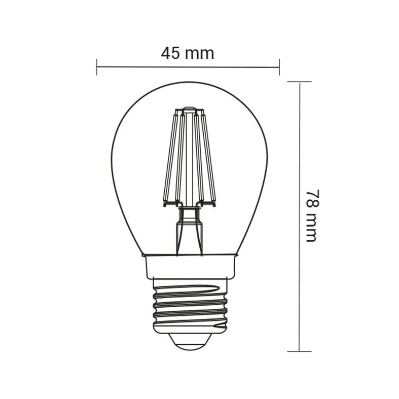 Žiarovka LED E27 4W teplá farba ORO-E27-G45-FL-CLARO-4W-WW