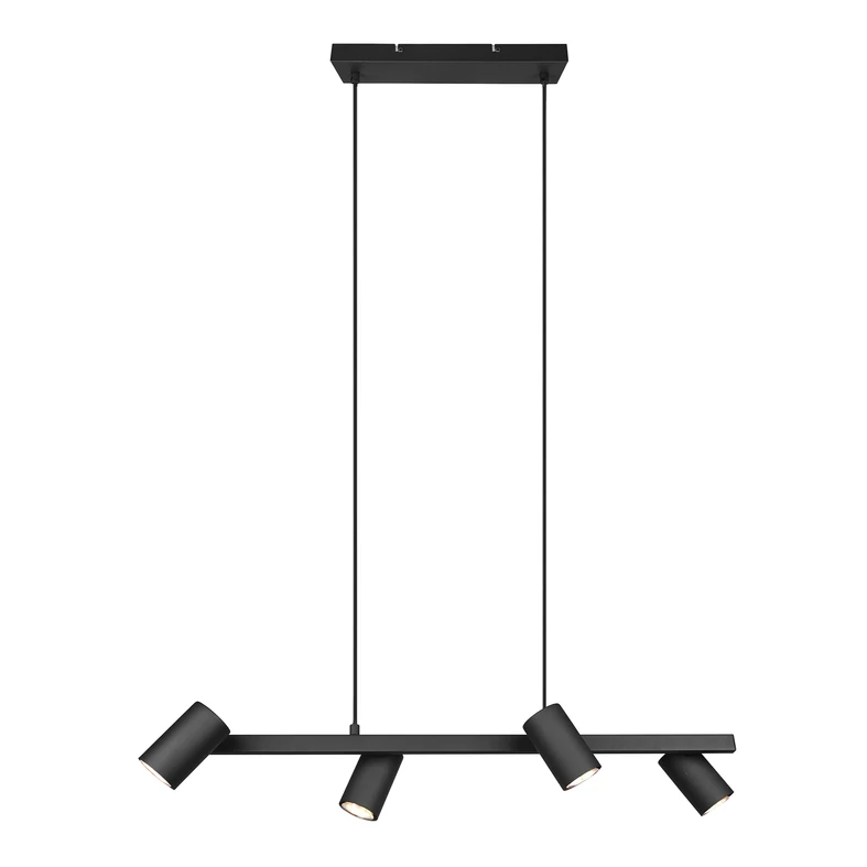 Luster na lanku čierny 4xGU10 MARLEY