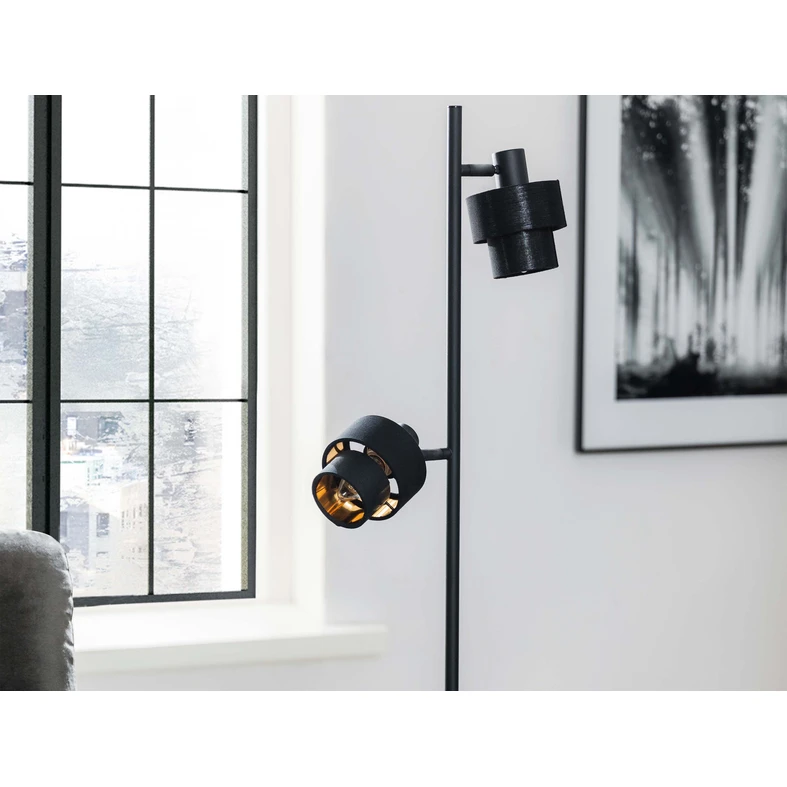 Stojacie svietidlo reflektory matná čierna SALERNO