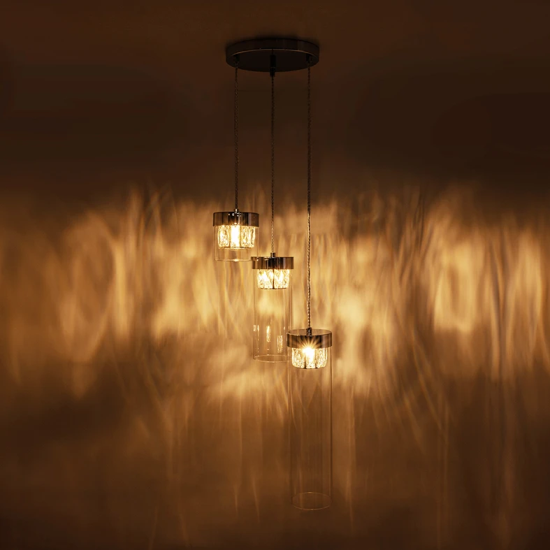 Závesné svietidlo strieborné GEM 3xG9