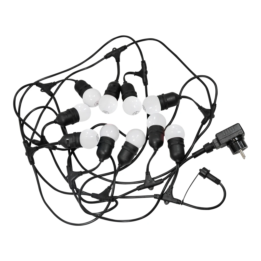 Vonkajšia svetelná reťaz PARTY iP44 5,6 m mliečna