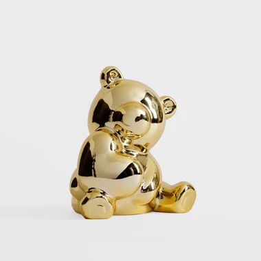Dekoratívna figúrka zlatý medvedík 12,8 cm