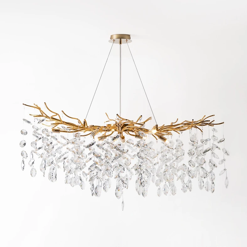 Luster na lanku glamour zlatý CINDY fi100 cm, 10xG9