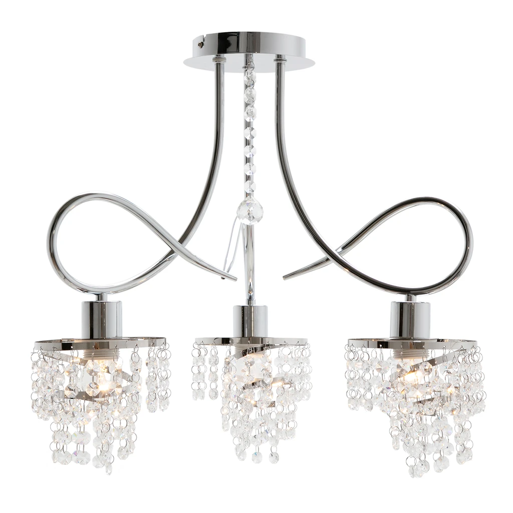 Strieborný luster s krištálmi TINA 3