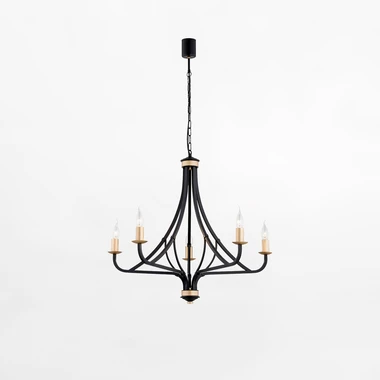Závesné svietidlo čierno-zlaté LORENZO 5