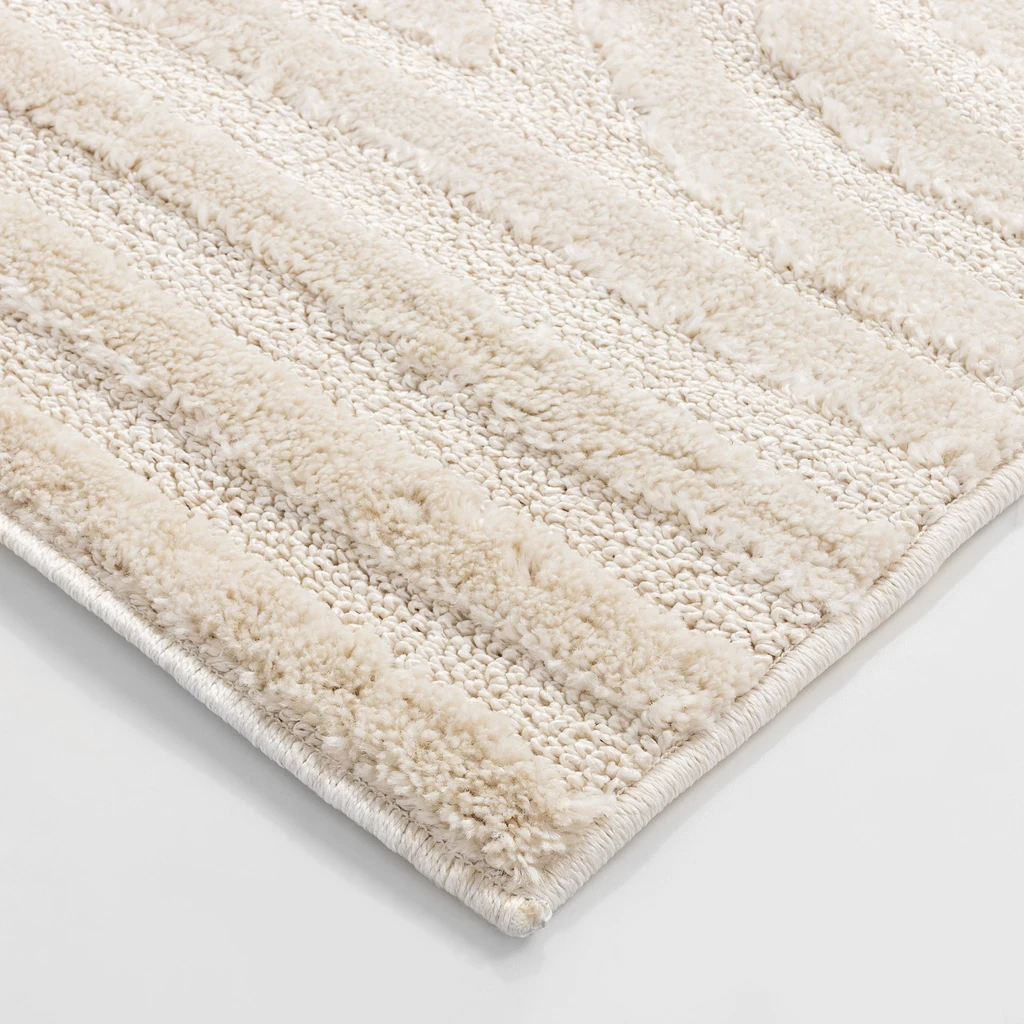 Bielo-krémový koberec geometrický MONTY 80x150 cm