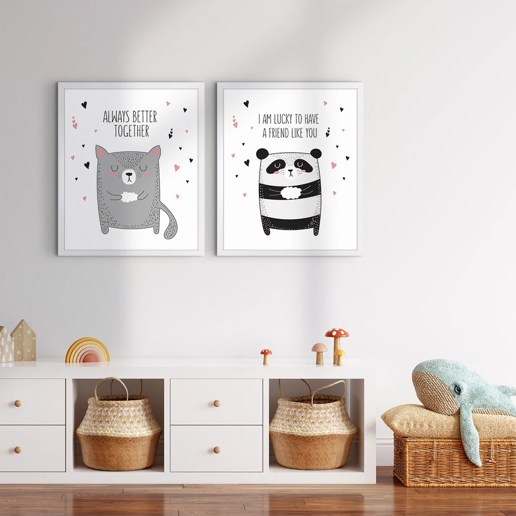 Obraz s motívom spiaceho medvedíka PANDA 40x50 cm