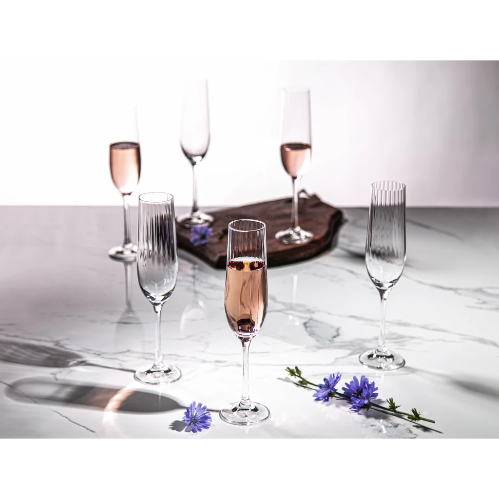 Sada 6 pohárov na šampanské WATERFALL 190 ml