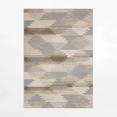 Koberec s geometrickým vzorom KEMET KOSOŠTVORCE, sivo-béžový, 120x170 cm