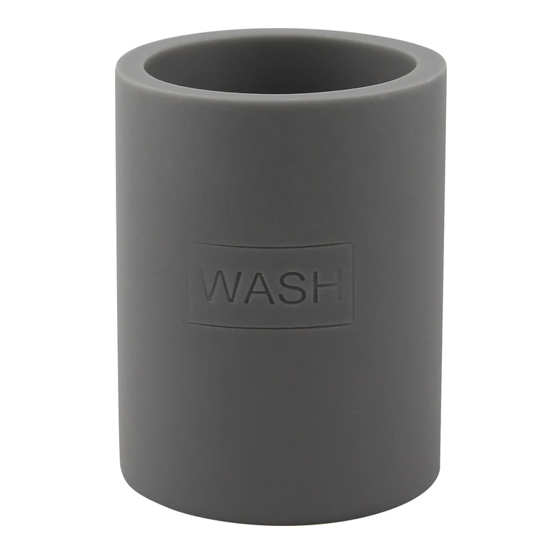 Kúpeľňový pohár na zubné kefky sivý 10 cm