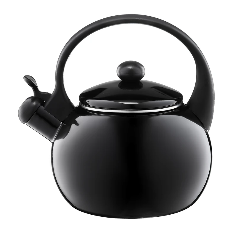 Smaltovaný čajník na plyn a indukciu čierny MERVE 1,9 l