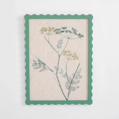 Botanický obraz vetvičky kôpru, béžovo-zelená 30x40 cm