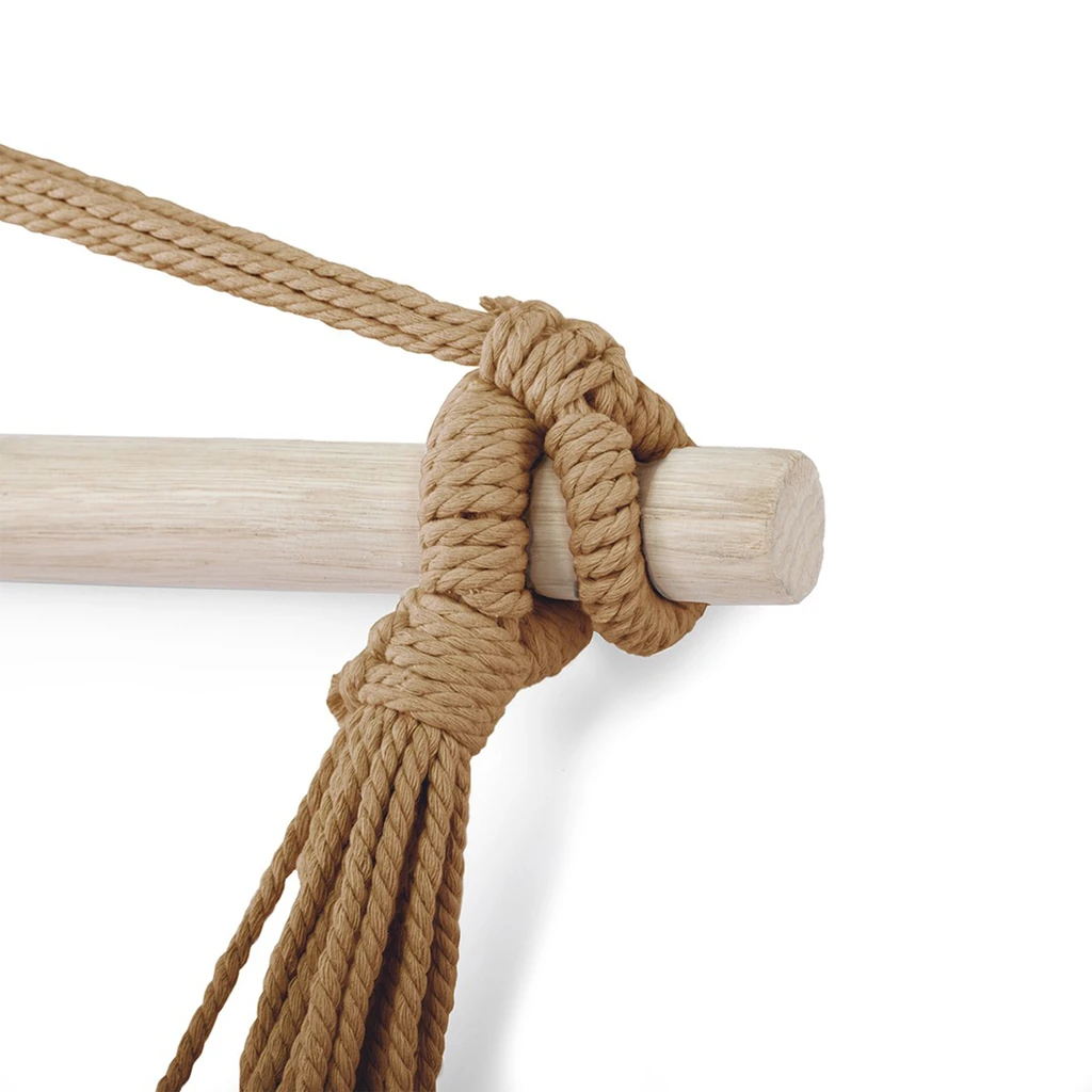 Závesné brazílske kreslo béžové CALERO 130x100 cm