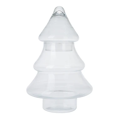 Sklenená bonboniéra VIANOČNÝ STROMČEK 18x26 cm