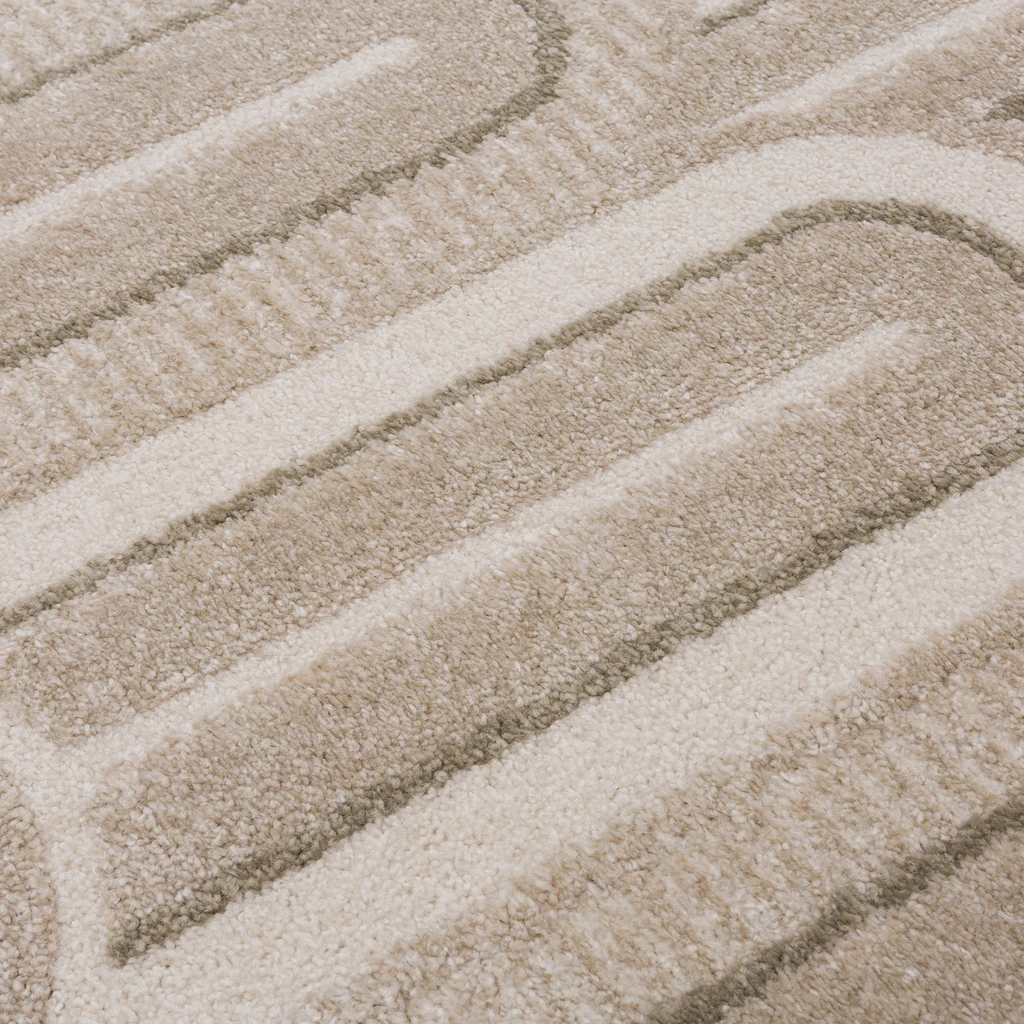 Dywan z geometrycznym wzorem beżowy BRELA 120x170 cm