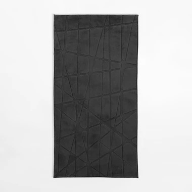 Geometrický koberec ACTION, čierny, 80x150 cm