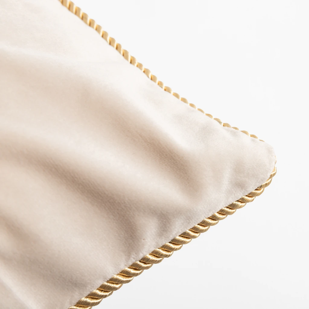Velúrová obliečka na vankúš krémová LILLE 60x60 cm