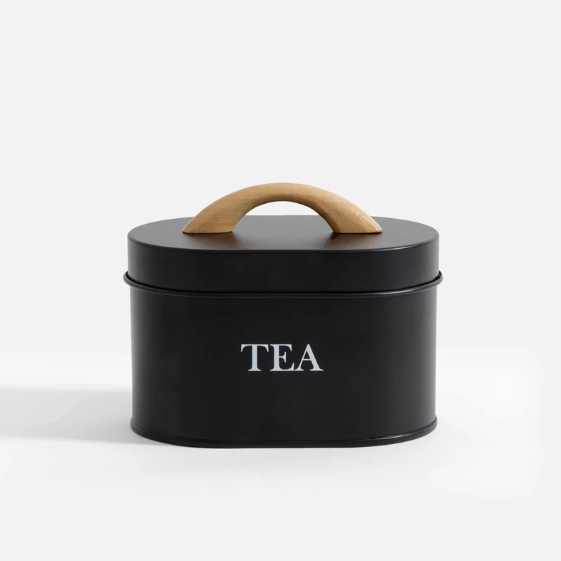 Kuchynská nádoba na čaj čierna 15 cm