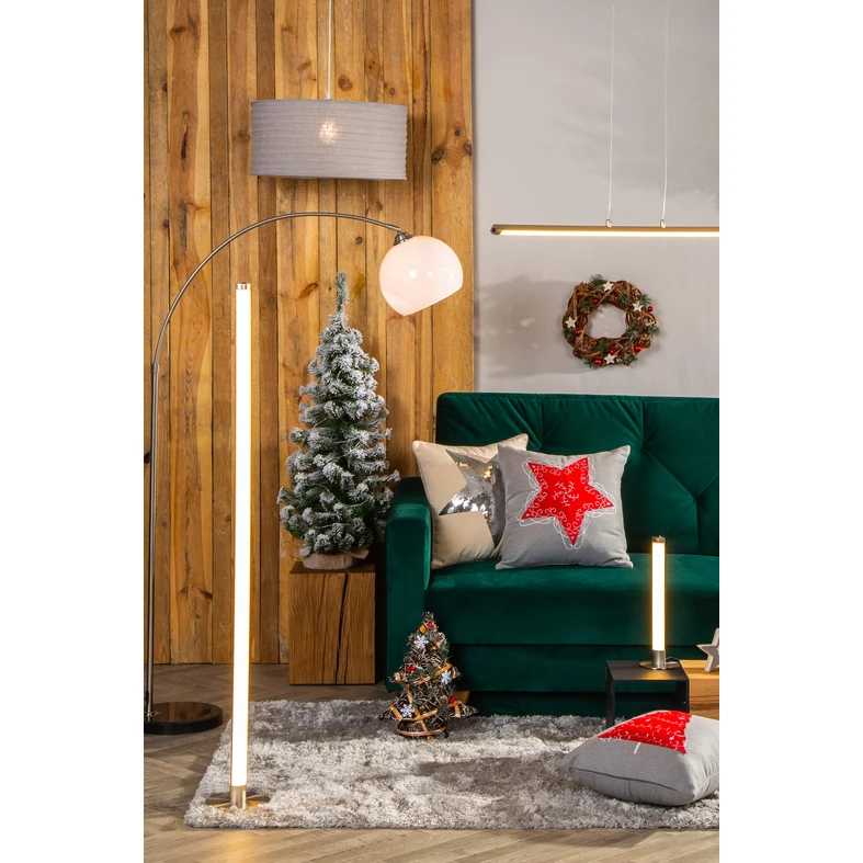 Oblúková stojacia lampa PIA do obývačky, čierna základňa