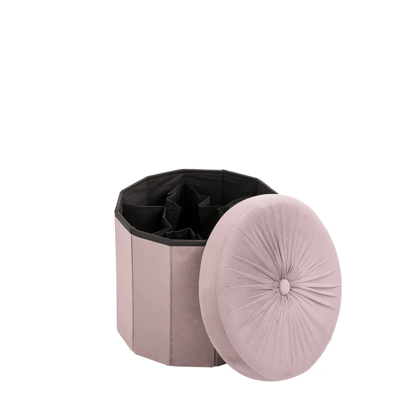 Okrúhla skladacia taburetka ružová 38x38 cm