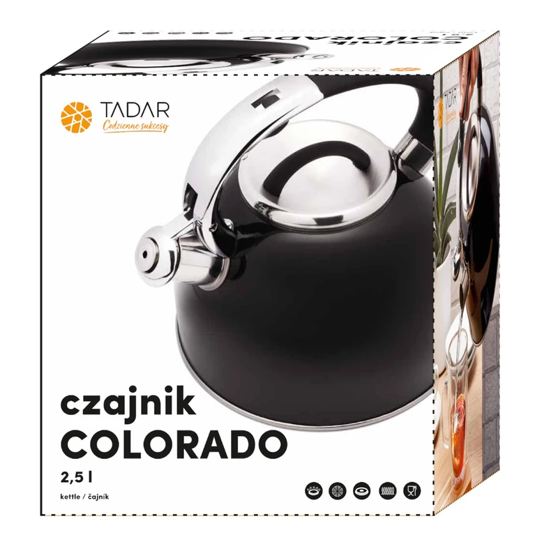 Plynová a indukčná kanvica čierna COLORADO 2,5 l