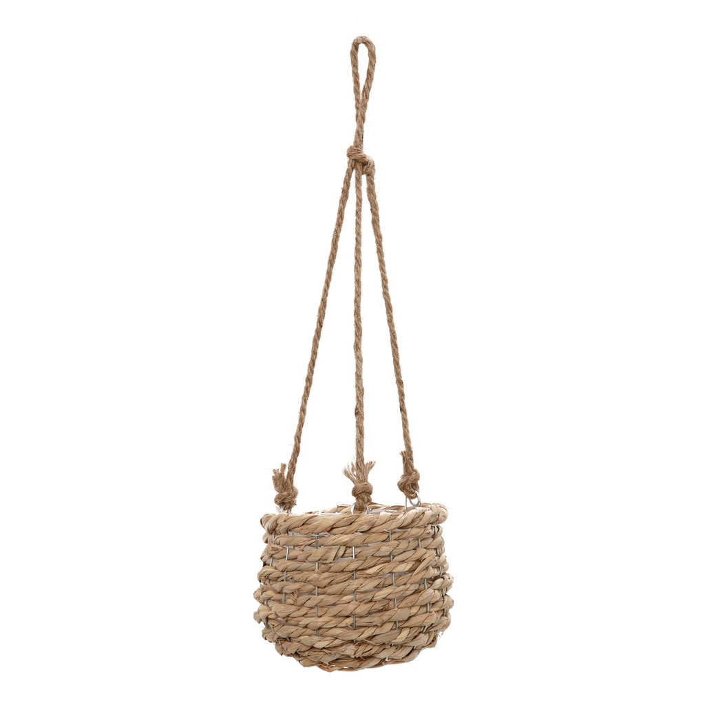 Obal na črepník, závesný, pletený 16x15 cm