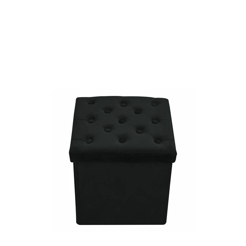 Skladacia taburetka s úložným priestorom čierna 38x38 cm