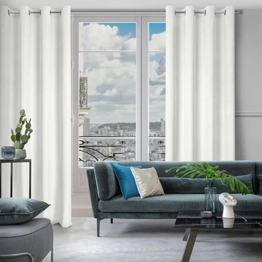 Zamatový záves ELIZA do obývacej izby, biela 140x250 cm