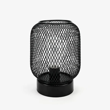 Dekoratívna LED lampa sieťované tienidlo čierne 14x16,5 cm