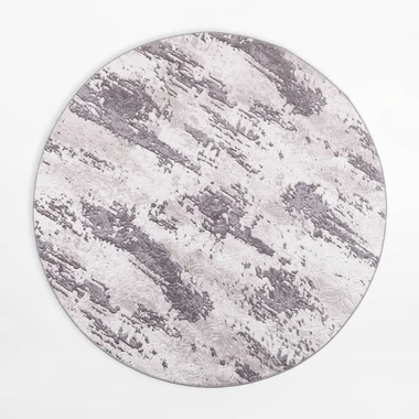 Retro koberec VISION, sivo-antracitový, okrúhly, 120 cm