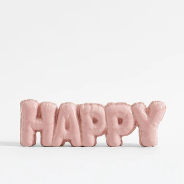 Dekorácia - nápis HAPPY v ružovej farbe
