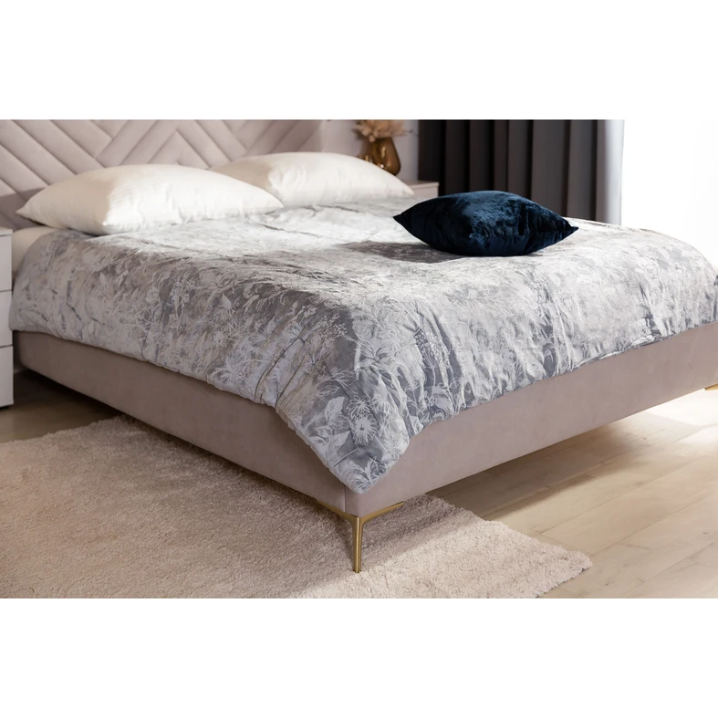 Sivá velúrová vrchná prikrývka TIARA 180 x 200 cm