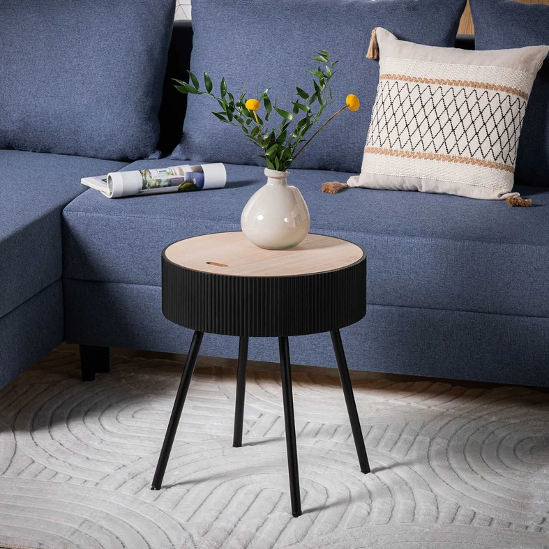 Okrúhly konferenčný stolík sivý 40,5x47,5 cm