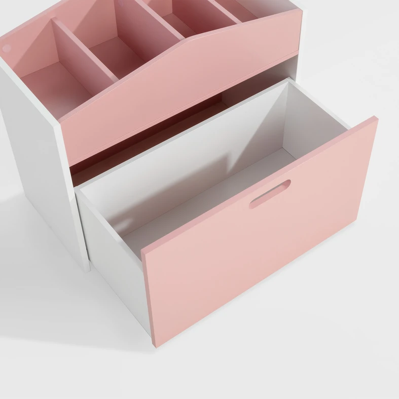 Truhla na hračky FALIANO bielo-ružová