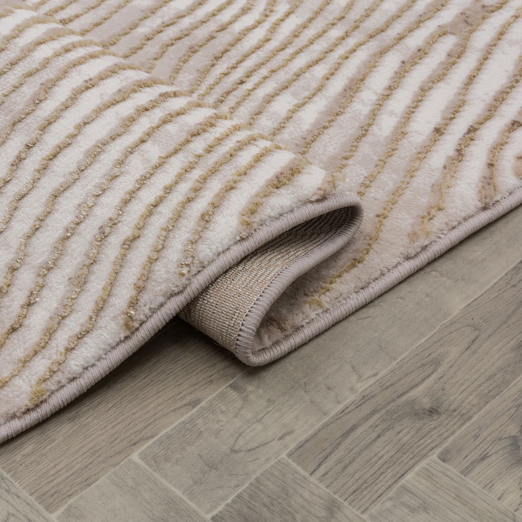 Abstraktný béžovo-zlatý koberec STUDIO 120x170 cm