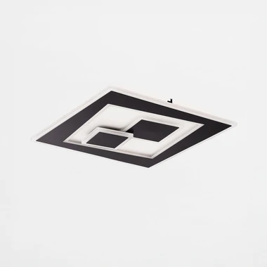 Stropné svietidlo štvorcové LED 40W čierne DUNK 37 cm s diaľkovým ovládaním