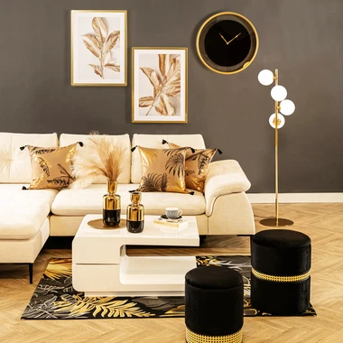 Zlatá stojacia lampa gule MEFISTO