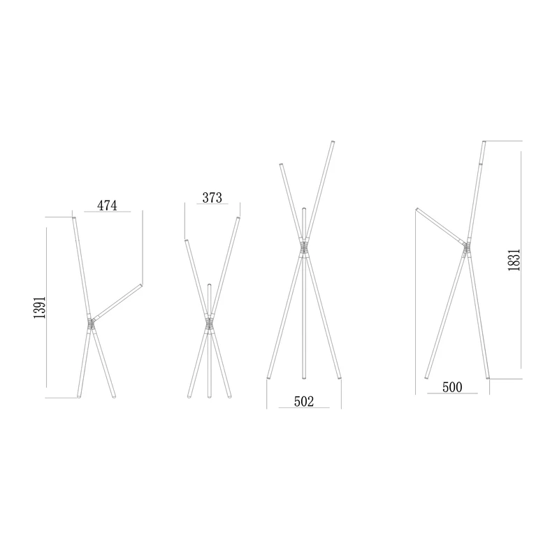 Lampa podłogowa LED z filamentem czarna LAUTARO - wymiary.