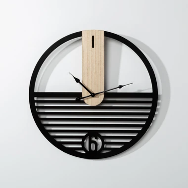 Nástenné hodiny čierno-hnedé 40 cm