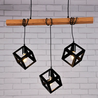 Visiaca lampa geometrická 3-bodová SWEDEN WOOD