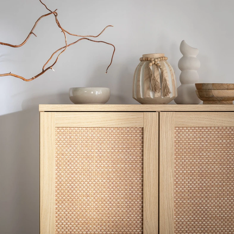 Drevená váza v etno štýle 19 cm