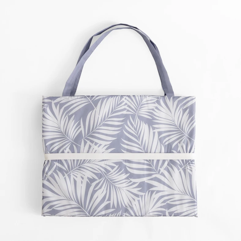 Plážová podložka so vzorom listov, sivá 50x160 cm