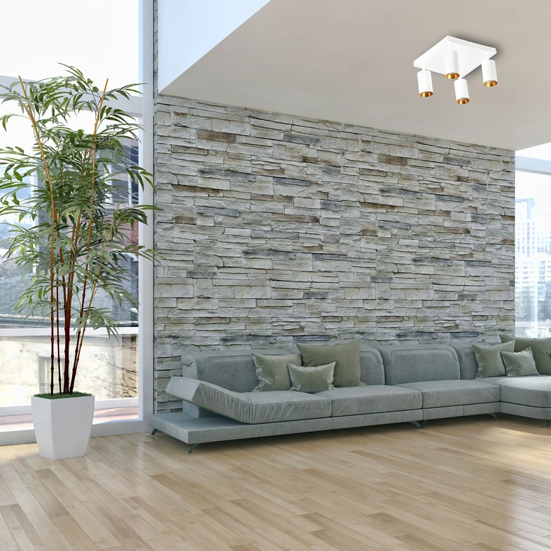 Stropná lampa 4-bodová bielo-zlatá MARIBEL IV