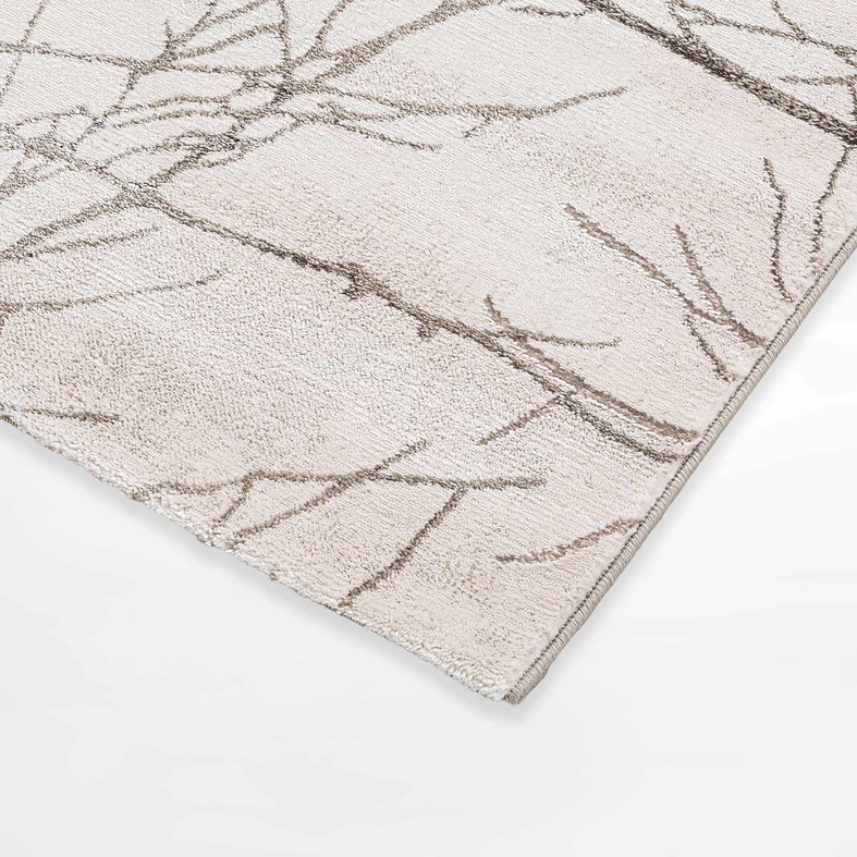 Koberec so vzorom konárov SPAZZIO, krémový, 80x150 cm