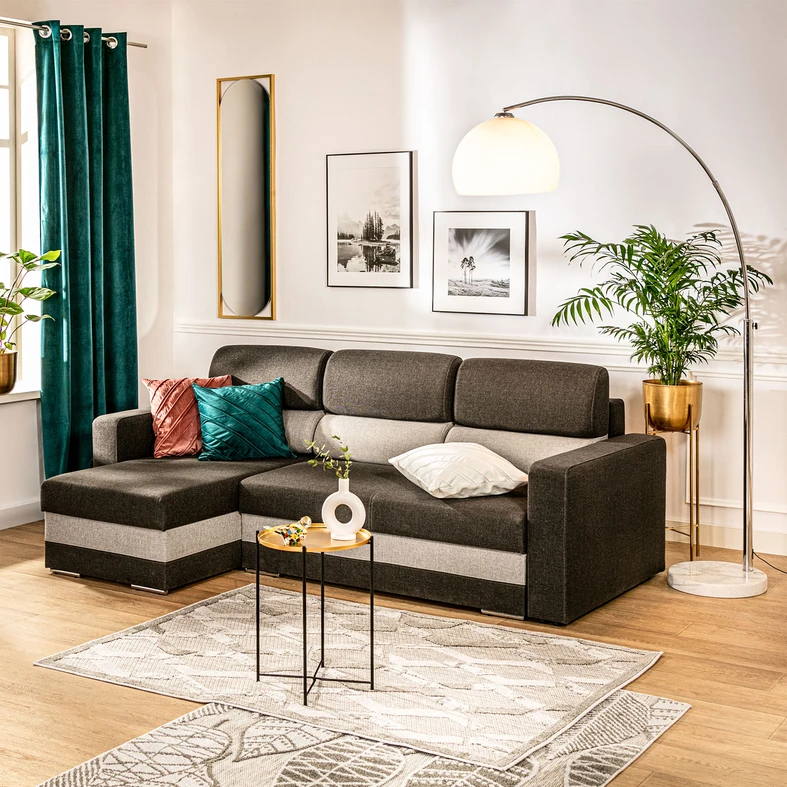 Oblúkové stojace svietidlo do obývačky VISION