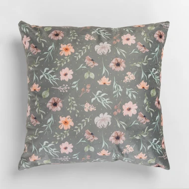 Kvetinová dekoratívna obliečka na vankúš DAISY zelená 45 x45 cm