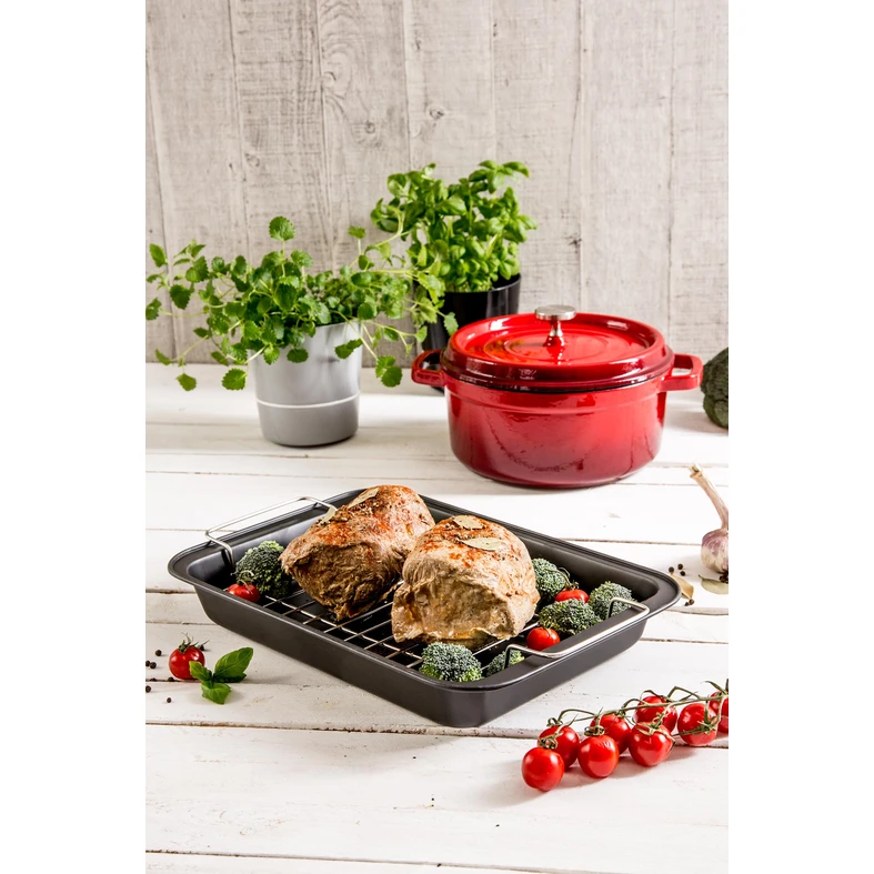 Plech na pečenie s mriežkou 37x25x5 cm