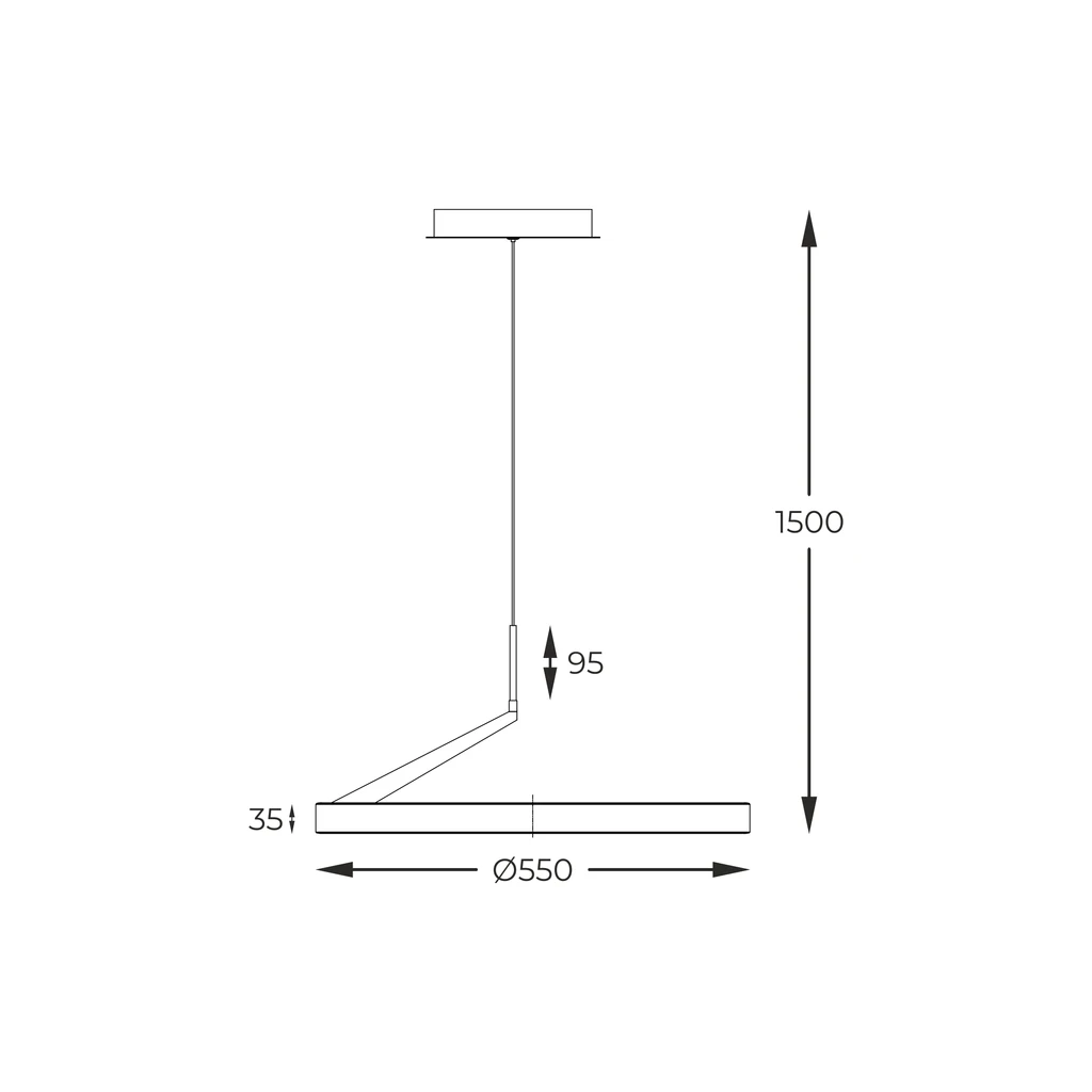 Wiszący model lampy MALU to oświetlenie idealne do salonu - posiada średnicę 55 cm.